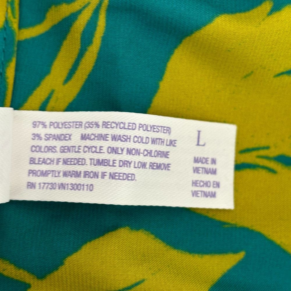Stars Above Women Satin Floral Print Sleepwear Night Dress, Teal/Lime Large - Picture 8 of 11
